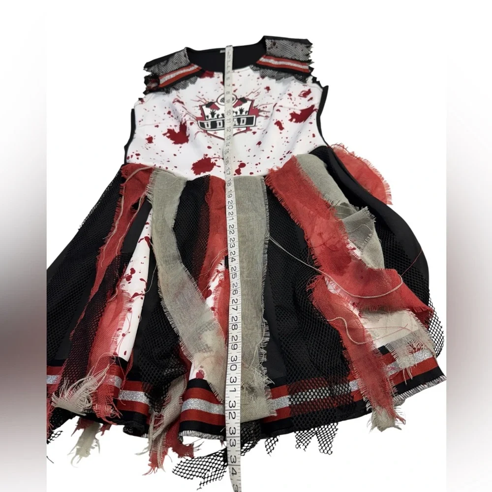 Zombie Cheerleader Red Splatter Spirit of Halloween Dress Size Medium